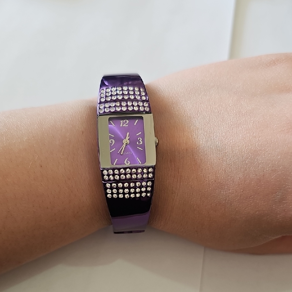 Avon Purple and Silver Women's Watch